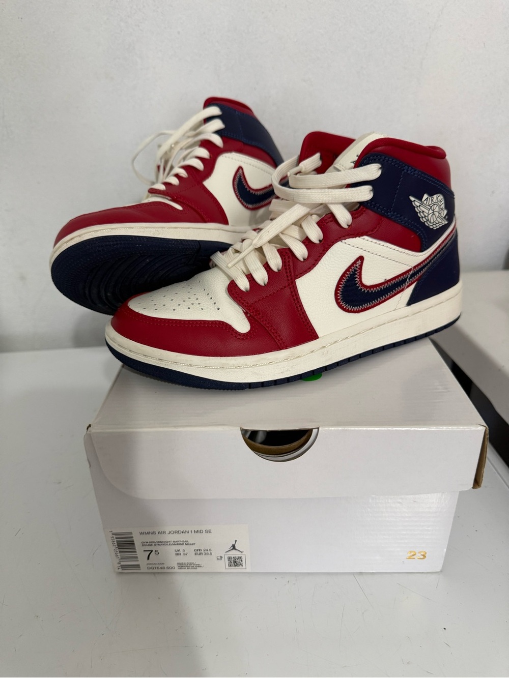 Jordan Kids' High-Top Sneakers in Red / Navy / White